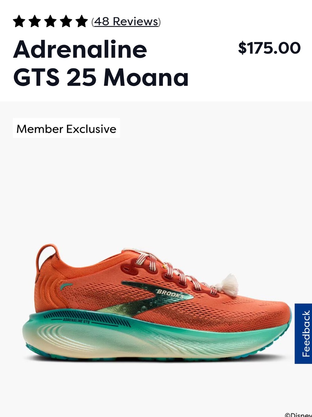 Brooks Adrenaline GTS 25 Moana - Coral and Teal Running Shoes